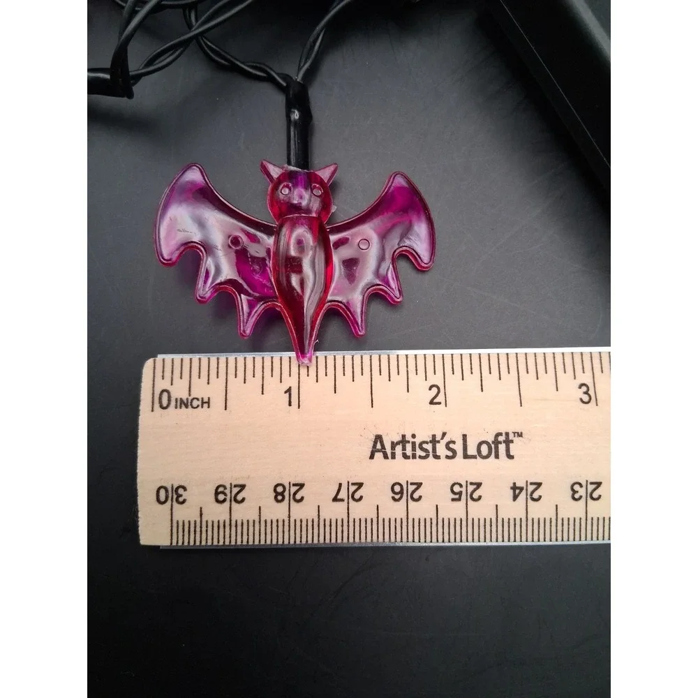 2 Sets Halloween PURPLE BATS String Lights 20 Lights EACH-Battery Operated *READ